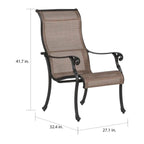 Yorkshire 9-piece Aluminum Square Dining Set with 8 Sling Chairs