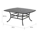 Yorkshire 9-piece Aluminum Square Dining Set with 8 Sling Chairs
