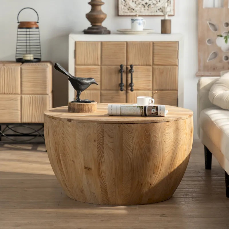 31.50Vintage Style Bucket Shaped Coffee Table - 31.5