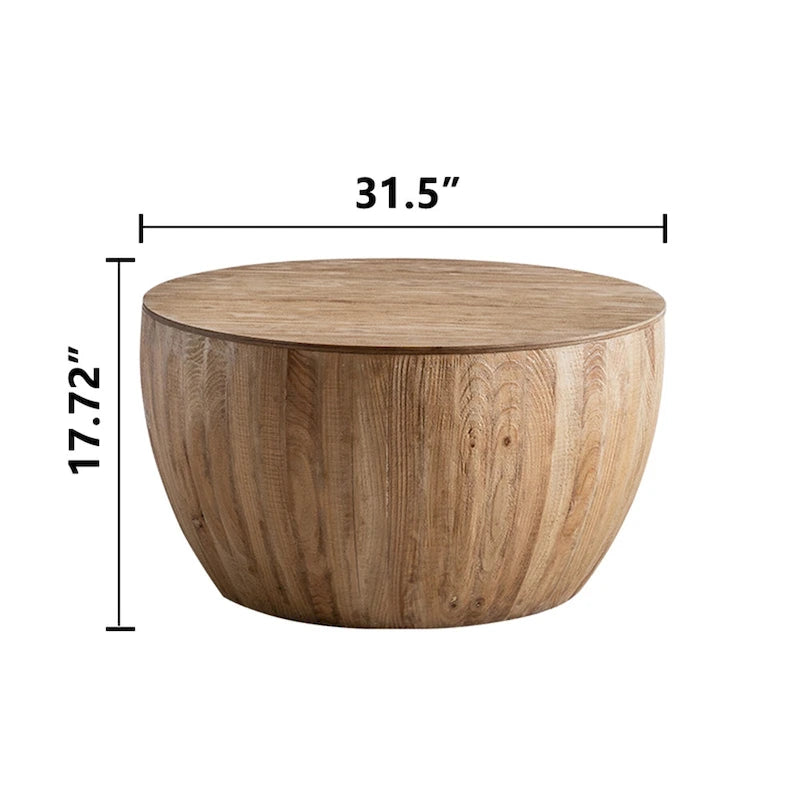 31.50Vintage Style Bucket Shaped Coffee Table - 31.5
