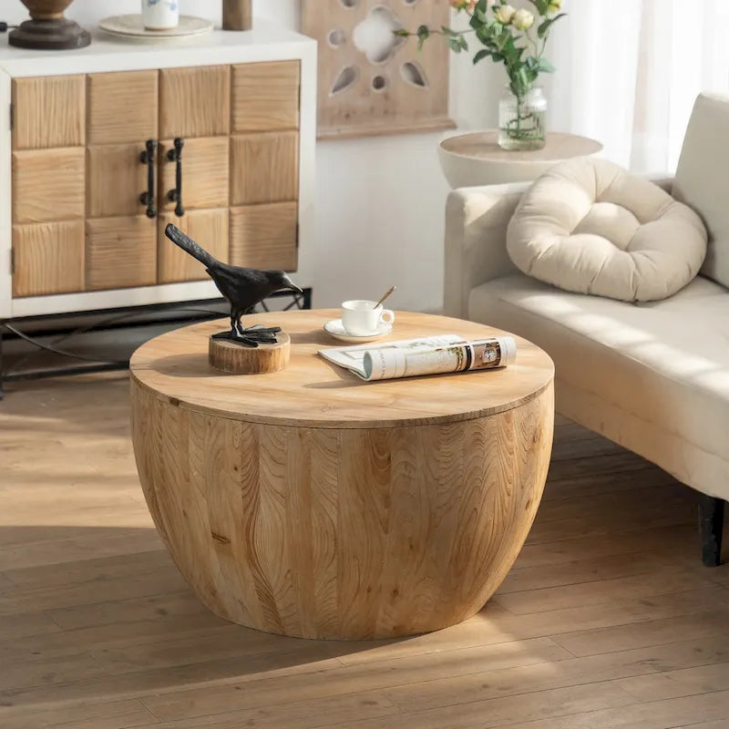 31.50Vintage Style Bucket Shaped Coffee Table - 31.5