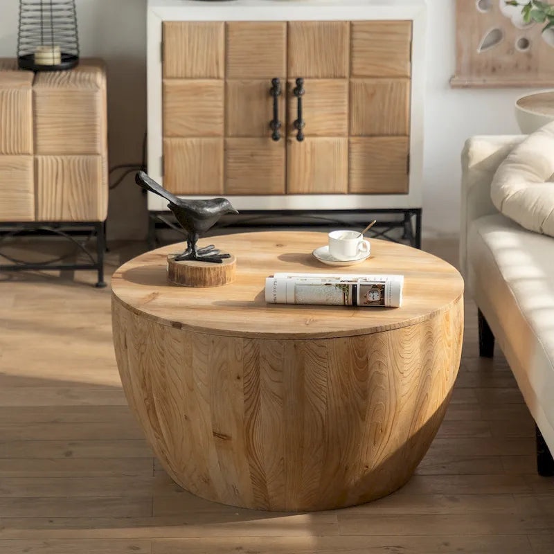 31.50Vintage Style Bucket Shaped Coffee Table - 31.5