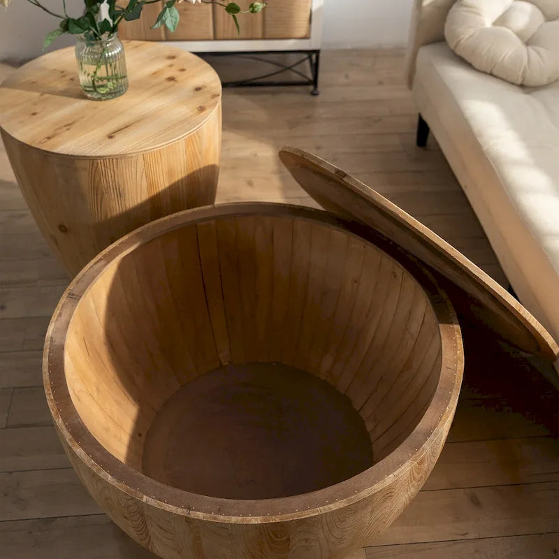 31.50Vintage Style Bucket Shaped Coffee Table - 31.5