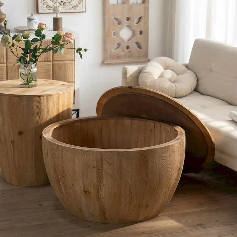 31.50Vintage Style Bucket Shaped Coffee Table - 31.5