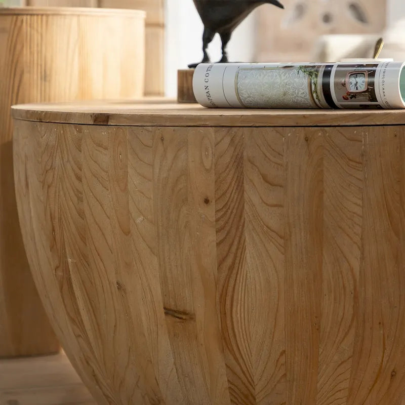 31.50Vintage Style Bucket Shaped Coffee Table - 31.5