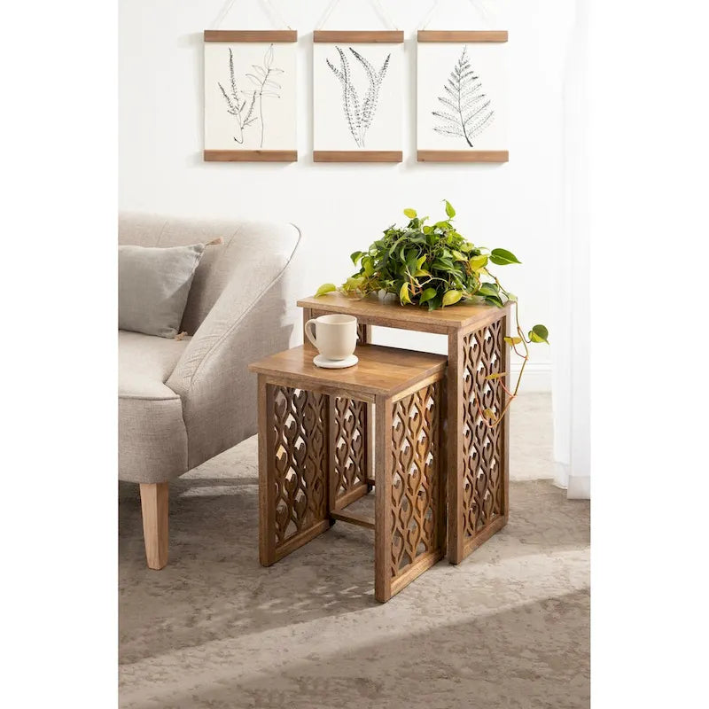  Karni Wooden Nesting Tables - 2 Piece