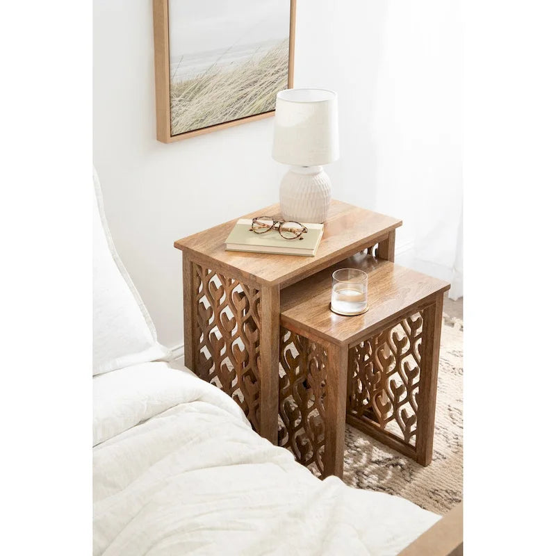 Karni Wooden Nesting Tables - 2 Piece