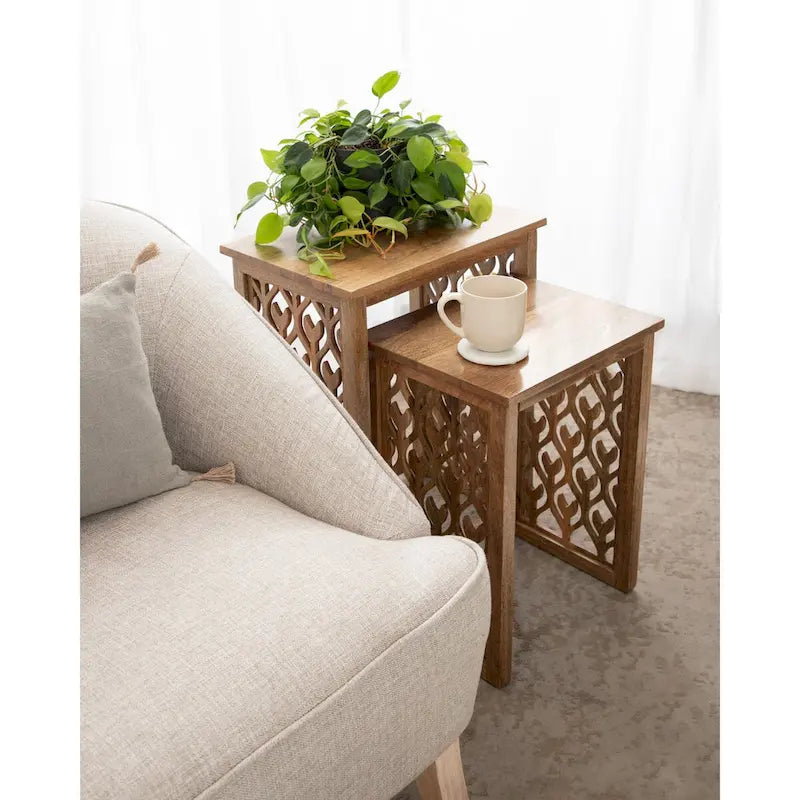 Karni Wooden Nesting Tables - 2 Piece
