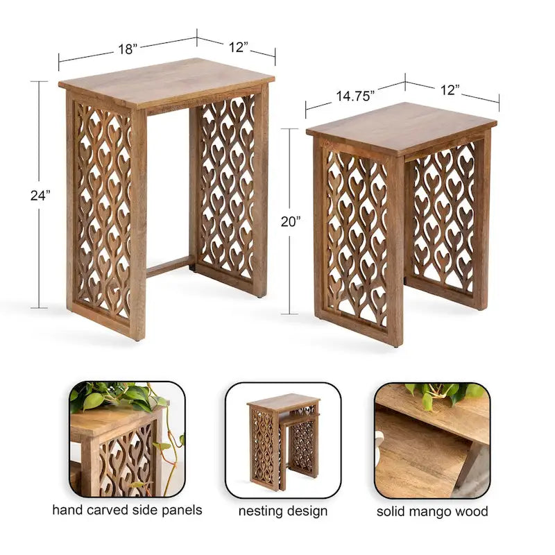 Karni Wooden Nesting Tables - 2 Piece