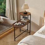 Small Coffee Tables 2-tier Modern Sofa Side Table with Wood Storage Shelf Living Room End Tables Nightstands