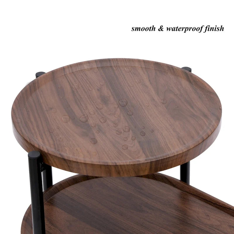 Small Coffee Tables 2-tier Modern Sofa Side Table with Wood Storage Shelf Living Room End Tables Nightstands