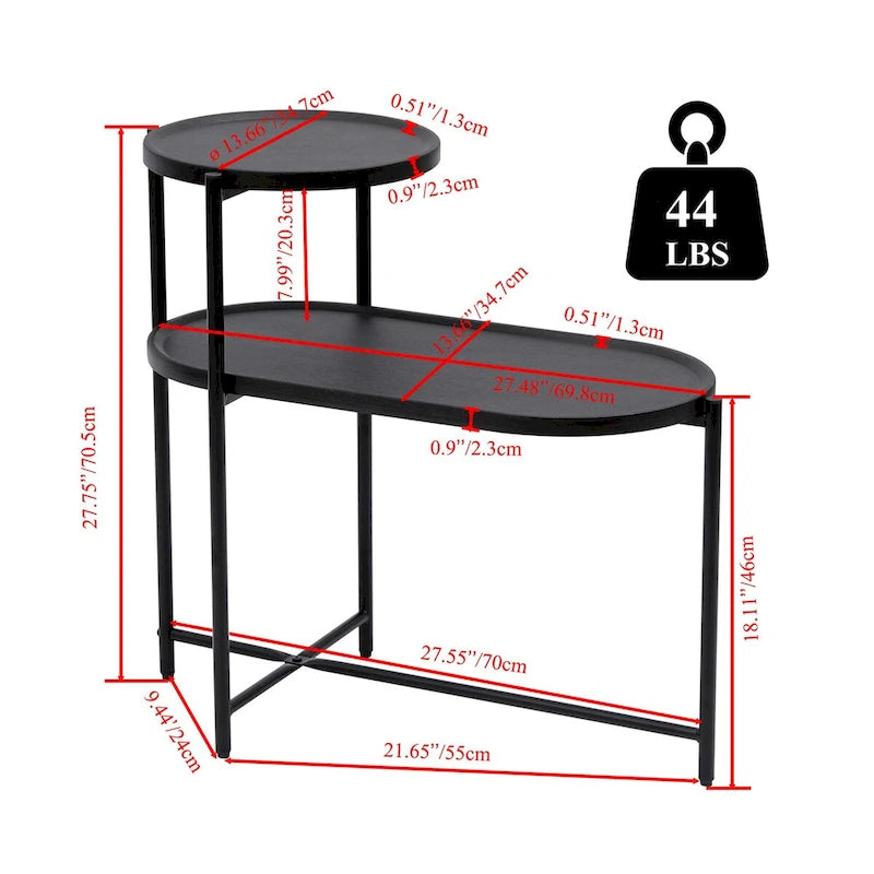 Small Coffee Tables 2-tier Modern Sofa Side Table with Wood Storage Shelf Living Room End Tables Nightstands