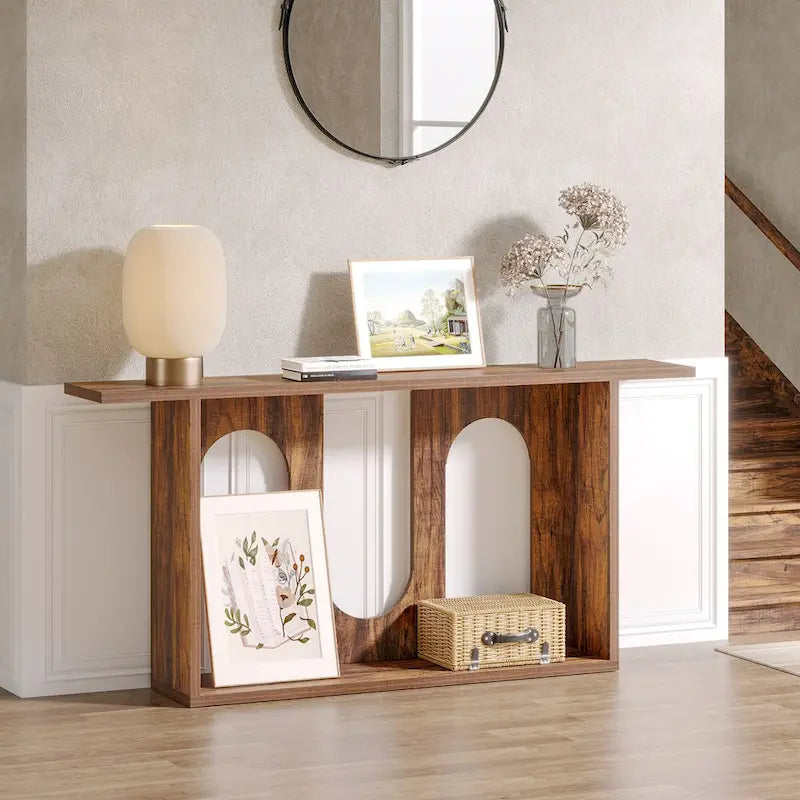 70.9 inch Farmhouse Console Table, Extra Long Entryway Console Table with Storage