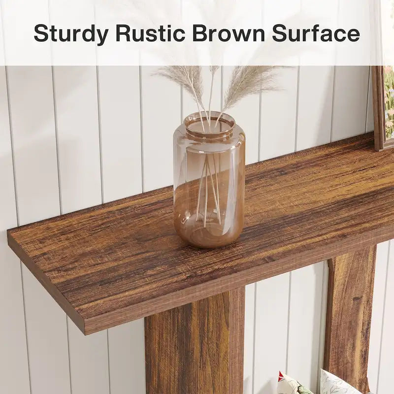 70.9 inch Farmhouse Console Table, Extra Long Entryway Console Table with Storage