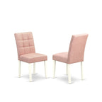 Dining Table Set Contains a Round Dining Table and Chairs, Linen White (Pieces Options)