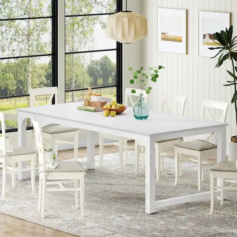 78.74 Inches Modern Dining Table for 8-10, Rectangular Kitchen Table - 78.7W x 39.4D