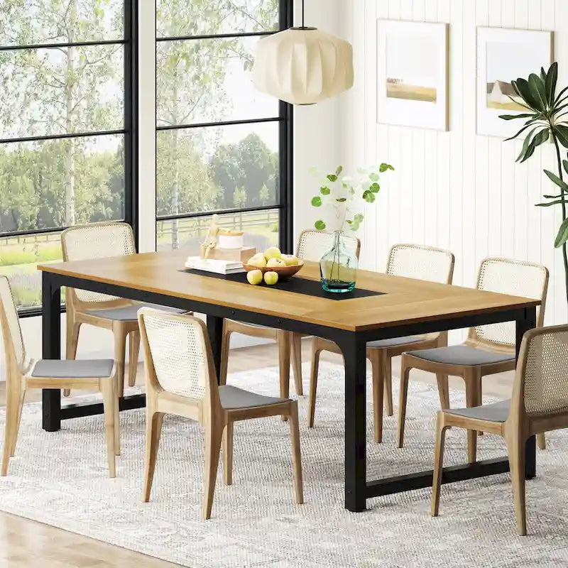 78.74 Inches Modern Dining Table for 8-10, Rectangular Kitchen Table - 78.7W x 39.4D