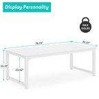 78.74 Inches Modern Dining Table for 8-10, Rectangular Kitchen Table - 78.7W x 39.4D