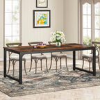 78.74 Inches Modern Dining Table for 8-10, Rectangular Kitchen Table - 78.7W x 39.4D