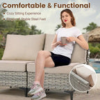 HOOOWOOO 7-piece Rattan Patio Furniture Sectional Set