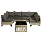 HOOOWOOO 7-piece Rattan Patio Furniture Sectional Set