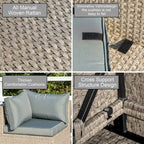 7-Piece Patio Furniture Set, All-Weather Boho Outdoor Conversation Set Sectional Sofa with Water Resistant Thick Cushions
