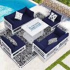 FINCATI Set of 7 Patio Conversation Furniture Sectional Sofa Set with Table