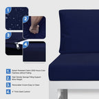 FINCATI Set of 7 Patio Conversation Furniture Sectional Sofa Set with Table
