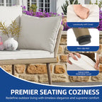 Moasis Outdoor Patio Loveseat, All-Weather Rattan 2 Seater Sofa with Cushions & Lumbar Pillows