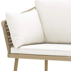Moasis Outdoor Patio Loveseat, All-Weather Rattan 2 Seater Sofa with Cushions & Lumbar Pillows