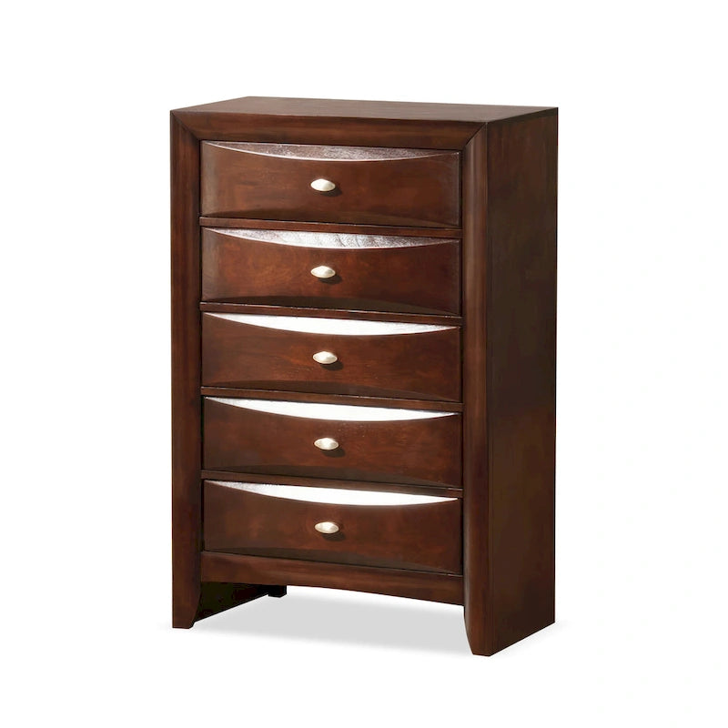 Brent Traditional 5-Drawer Solid Wood Chest