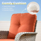 OVIOS 8 Pieces Outdoor Wicker Swivel Chair Set With Solar-Powered Coffee Table