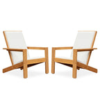 Cambridge Casual Sedona Set of 2 Teak Outdoor Upholstered Modern Adirondack Chairs