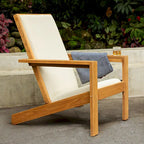 Cambridge Casual Sedona Set of 2 Teak Outdoor Upholstered Modern Adirondack Chairs