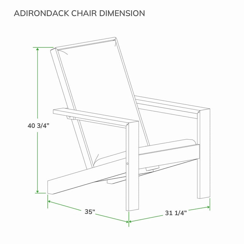 Cambridge Casual Sedona Set of 2 Teak Outdoor Upholstered Modern Adirondack Chairs