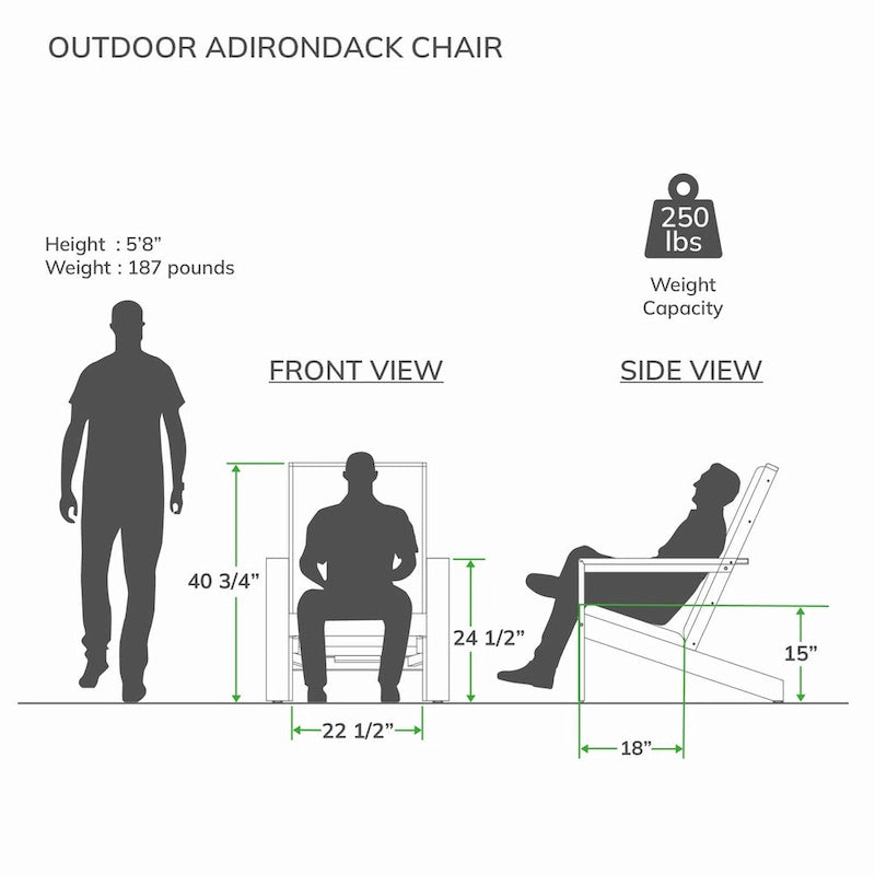 Cambridge Casual Sedona Set of 2 Teak Outdoor Upholstered Modern Adirondack Chairs