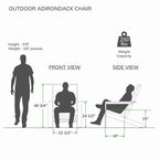 Cambridge Casual Sedona Set of 2 Teak Outdoor Upholstered Modern Adirondack Chairs