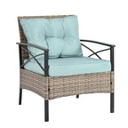 PE Wicker Four Set Wicker Seasonal Sofa with Black Metal Table